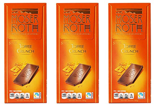 Moser Roth Fine German European Chocolate Toffee Crunch (3 Pack)