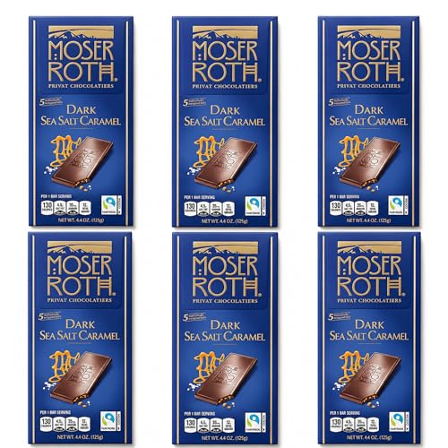 MOSER ROTH German Dark/Sea Salt/Caramel Chocolate Bars (6 Pack)
