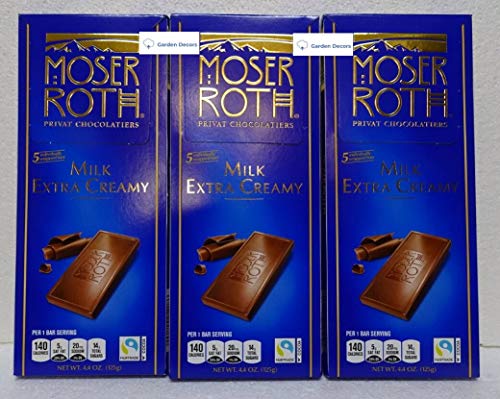 Moser Roth Privat German Chocolate Milk Extra Creamy 4.4oz 125g (3 Bars)